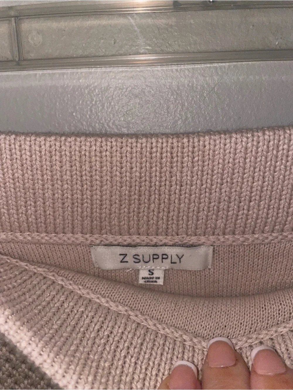 ZSupply Z supply tan Knit Cream Mini Skirt Crochet Style sz small